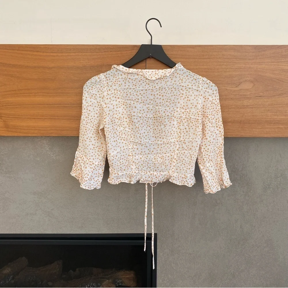 For Love & Lemons Aurora Tie Top, Size S